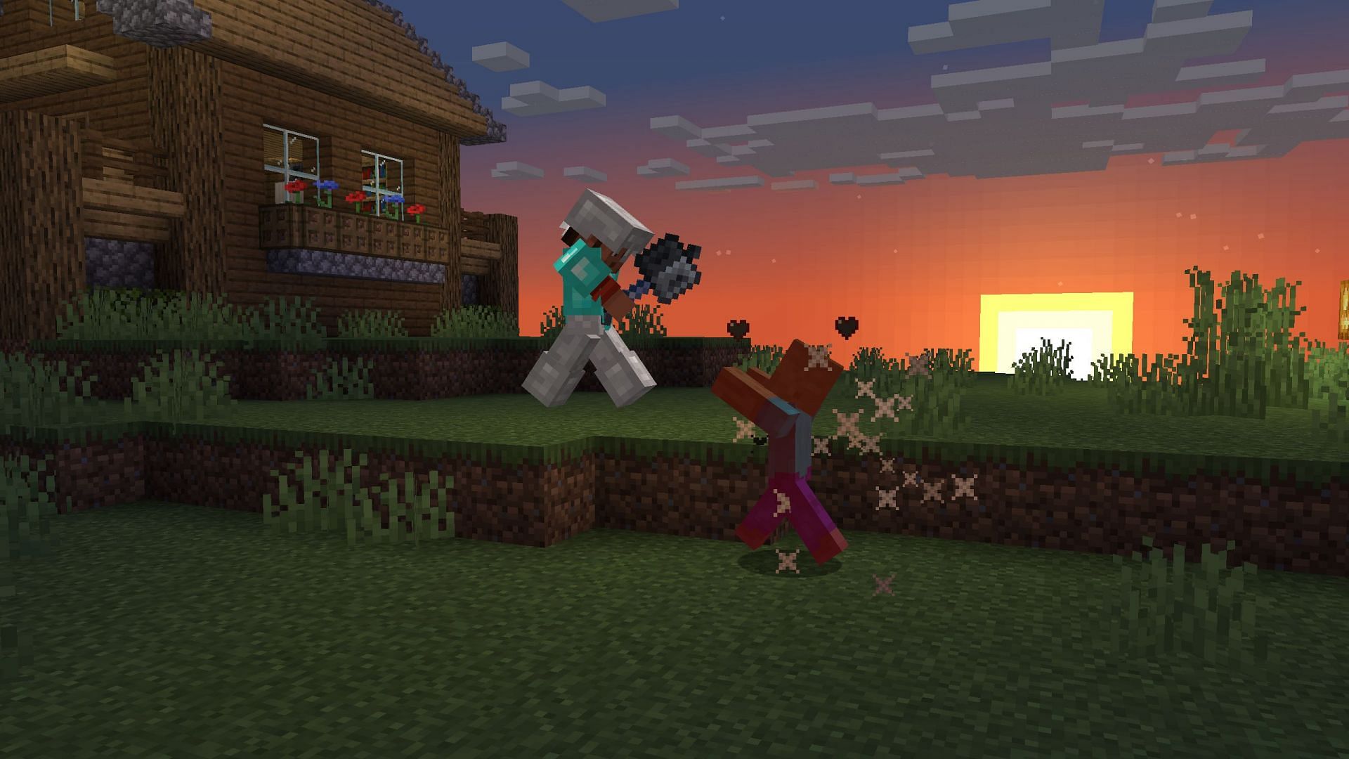 The mace&#039;s standard attack is comparable to a diamond sword (Image via Mojang)