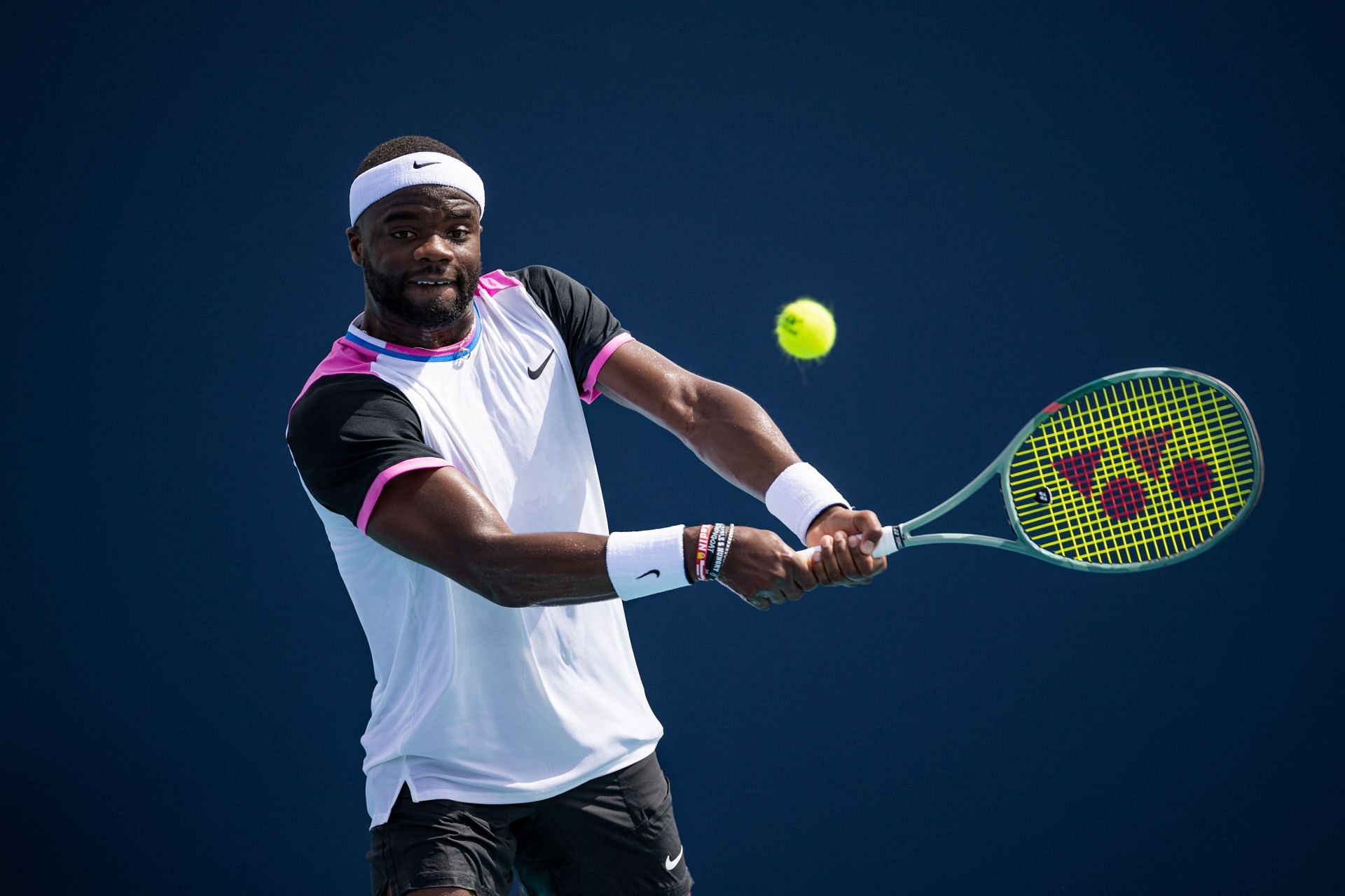 Tiafoe in action at the Miami Open