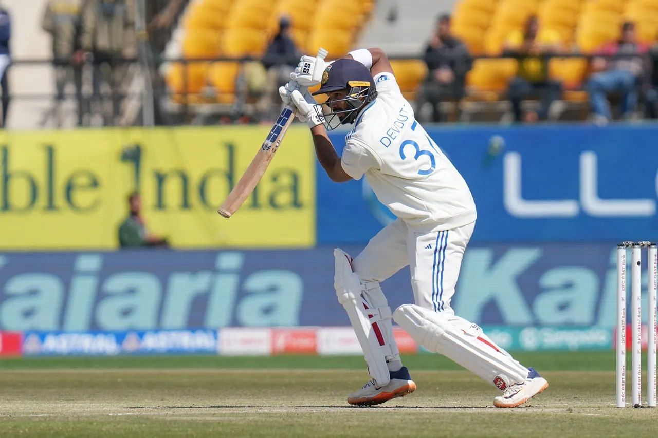 Devdutt Padikkal scored a half-century on Test debut. [P/C: BCCI]