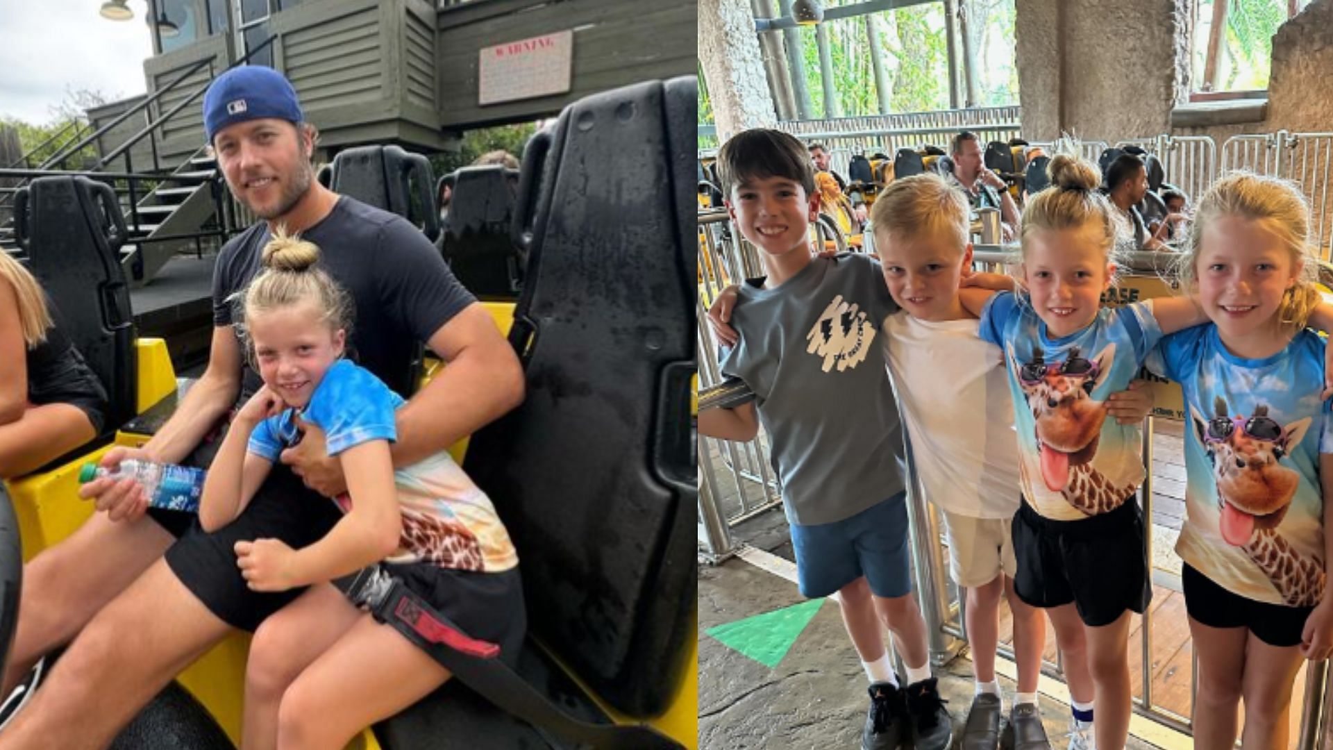 Matthew Stafford and his family enjoying time at Busch Gardens.