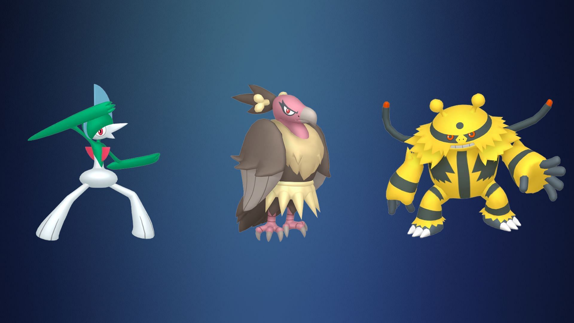 Shadow Gallade, Mandibuzz, and Shadow Electivire (Image via The Pokemon Company)