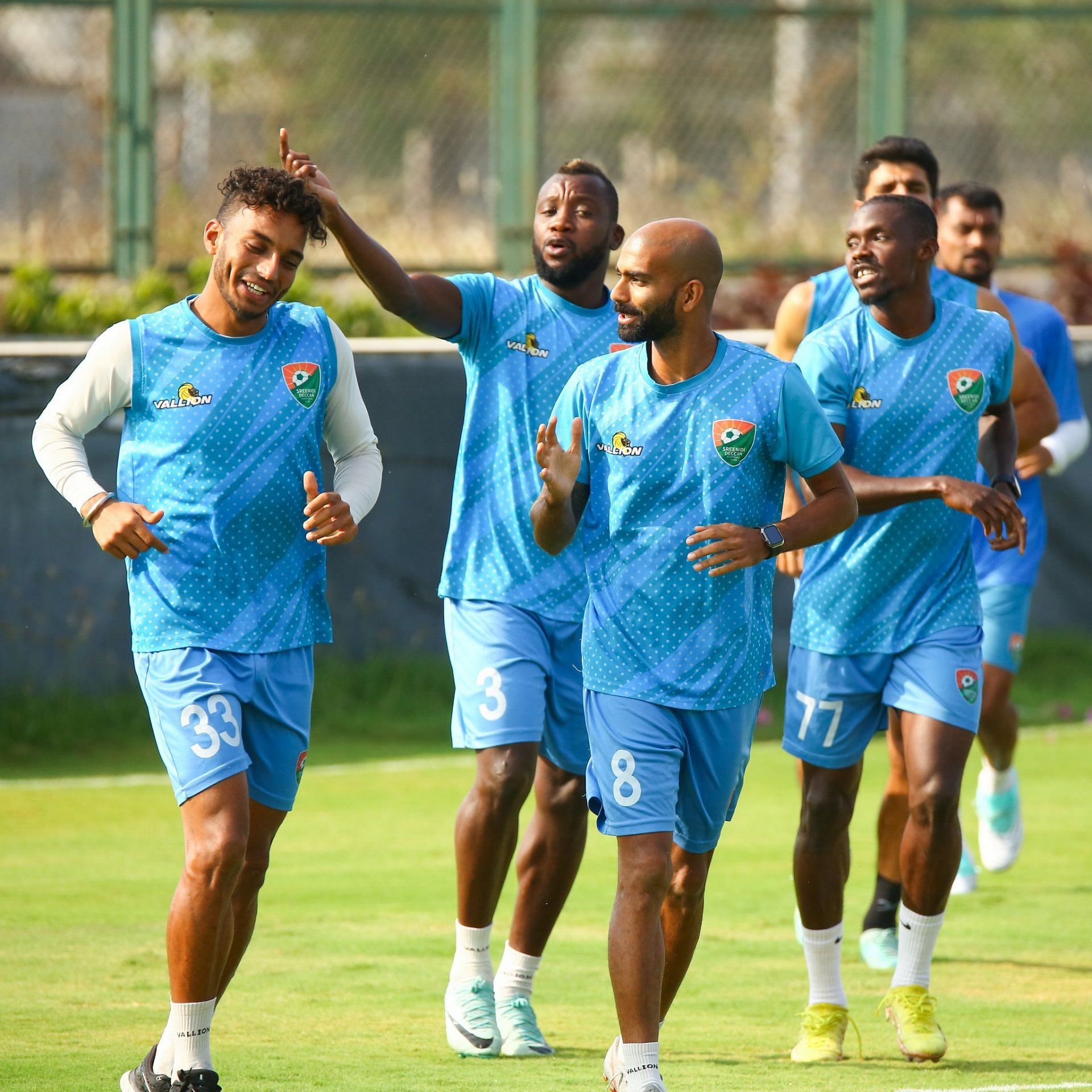 Sreenidi Deccan players in training. [SDFC media]