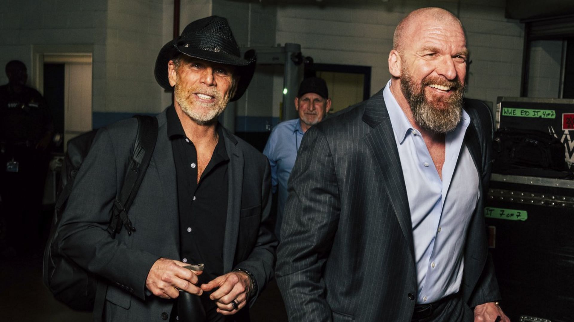 Shawn Michaels and Triple H backstage at WWE Royal Rumble