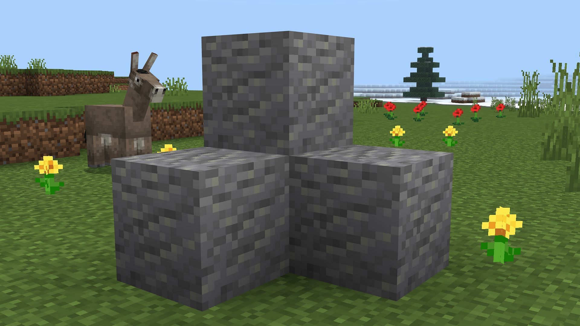 Andesite looks similar to stone blocks but has a lot fewer features (Image via Mojang Studios)