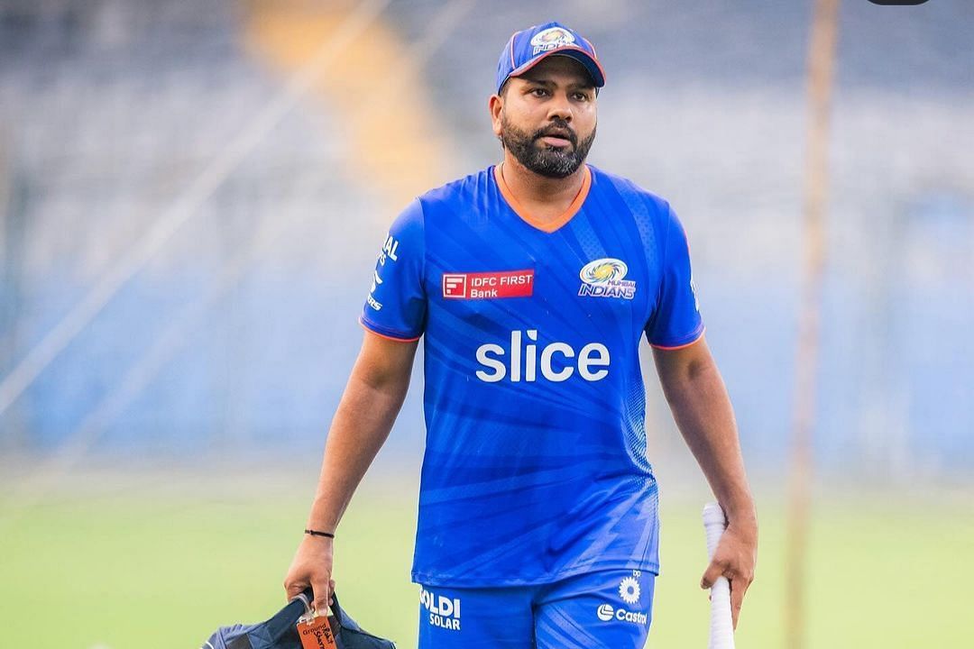Rohit Sharma during the training session for MI