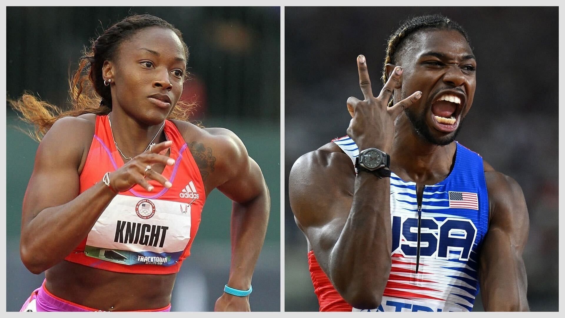 Bianca Knight reacts to Noah Lyles