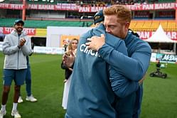 [In pictures] Jonny Bairstow left in tears as Joe Root presents his 100th Test cap on Day 1 in Dharamsala