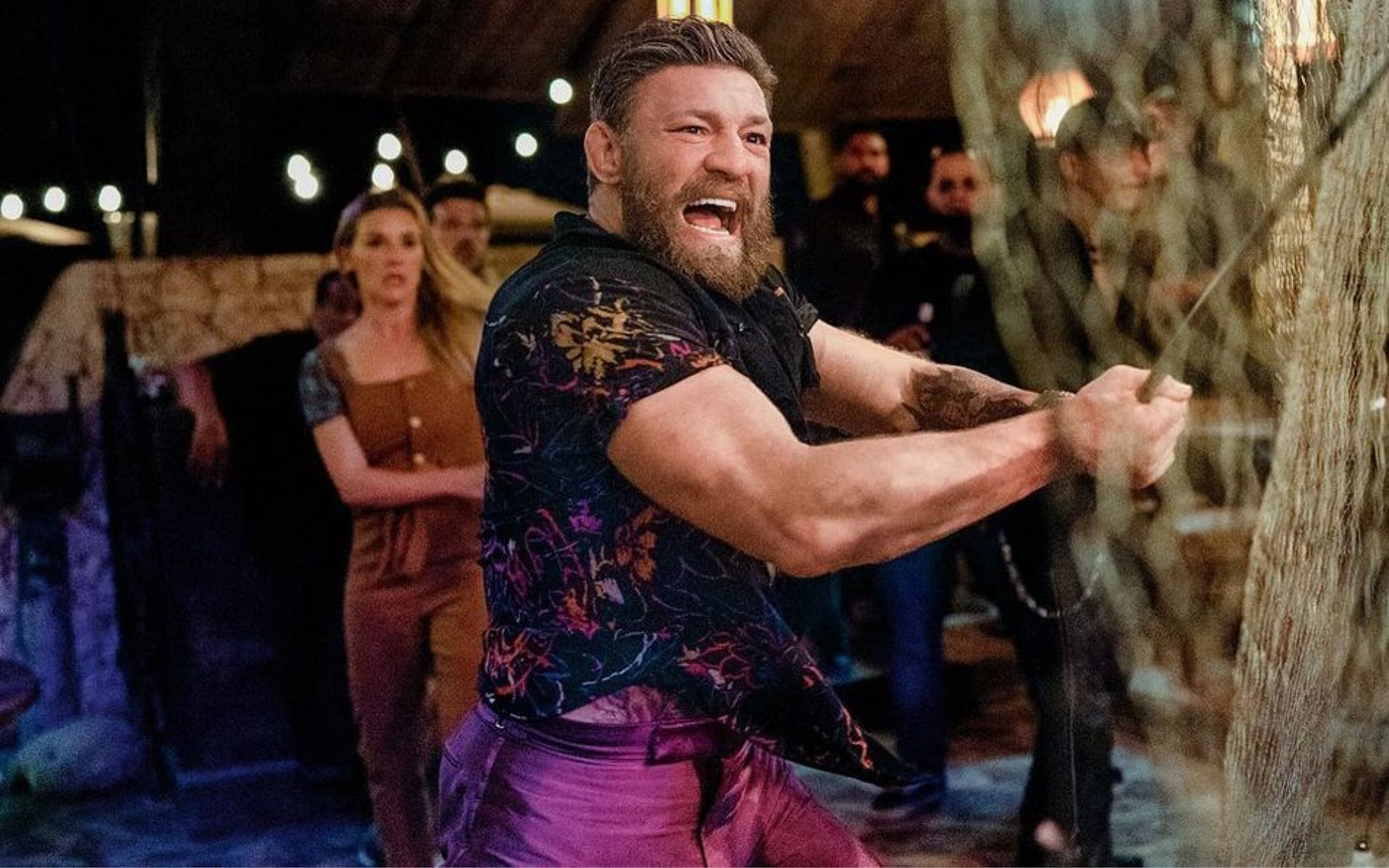 Conor McGregor (inset) filmed a risqu&eacute; scene for 