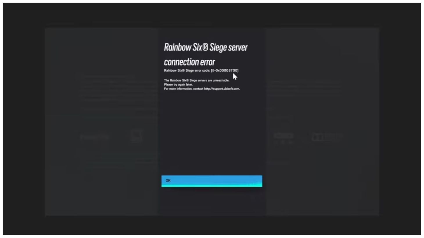 Rainbow Six Siege error code 80x00003700 Possible fixes, reasons, and