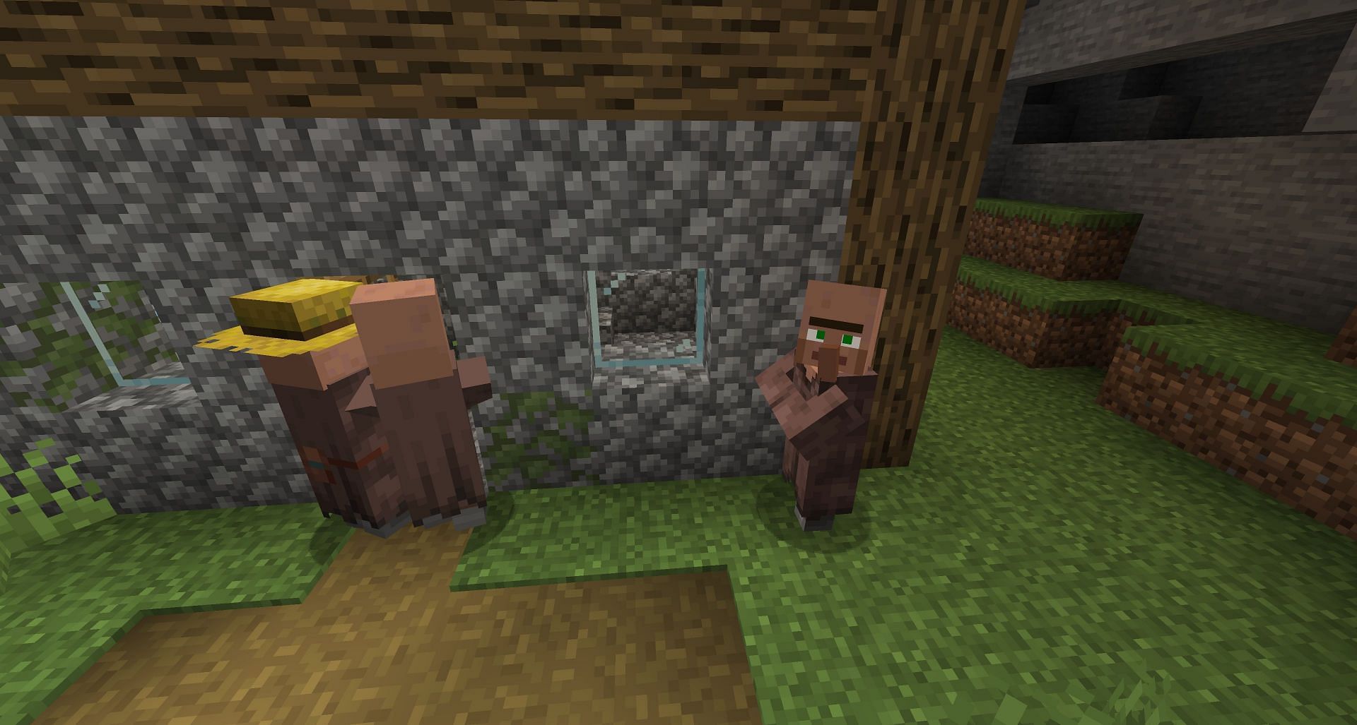 Villages are the best place to see the Fresh Animations mod in action (Image via Mojang)