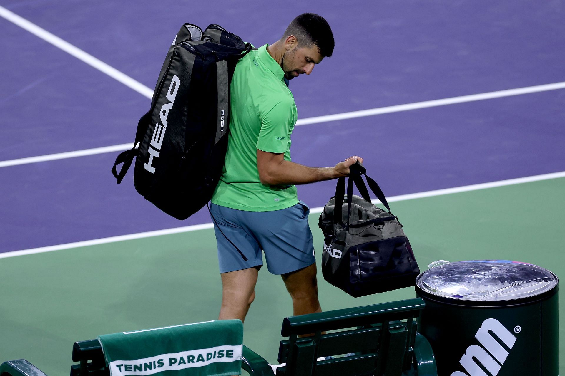 Novak Djokovic at the 2024 BNP Paribas Open in Indian Wells, California - Getty Images