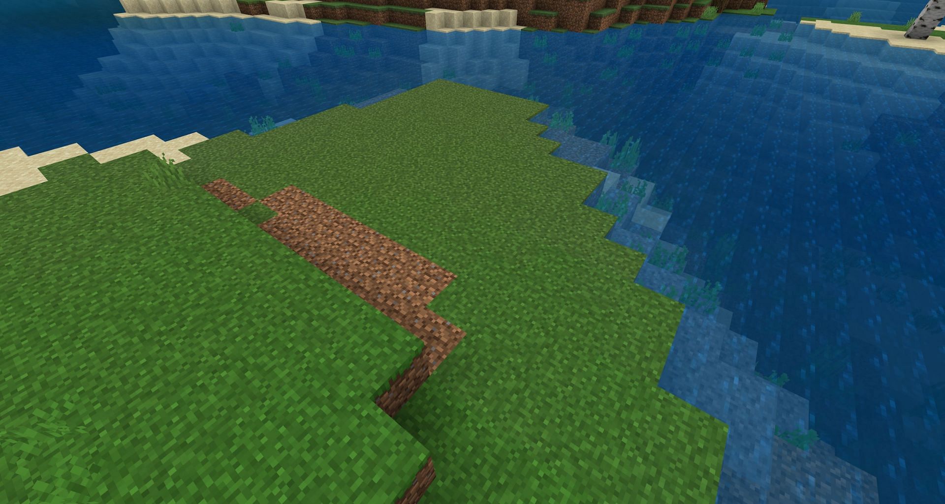 A spot next to a river that has been cleared out (Image via Mojang)