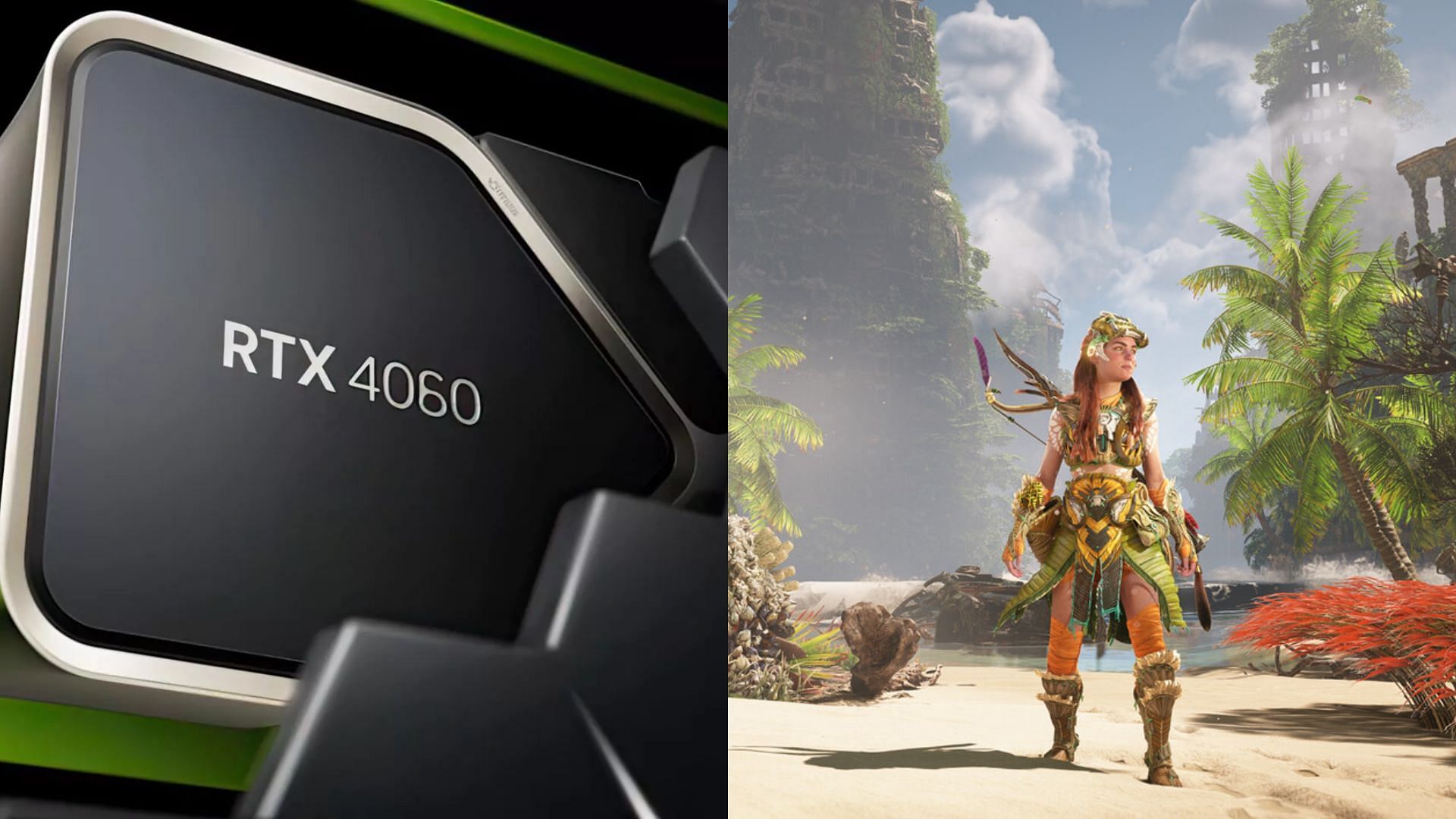 The RTX 4060 and 4060 Ti can play Horizon Forbidden West at high FPS (Image via Steam and Nvidia)