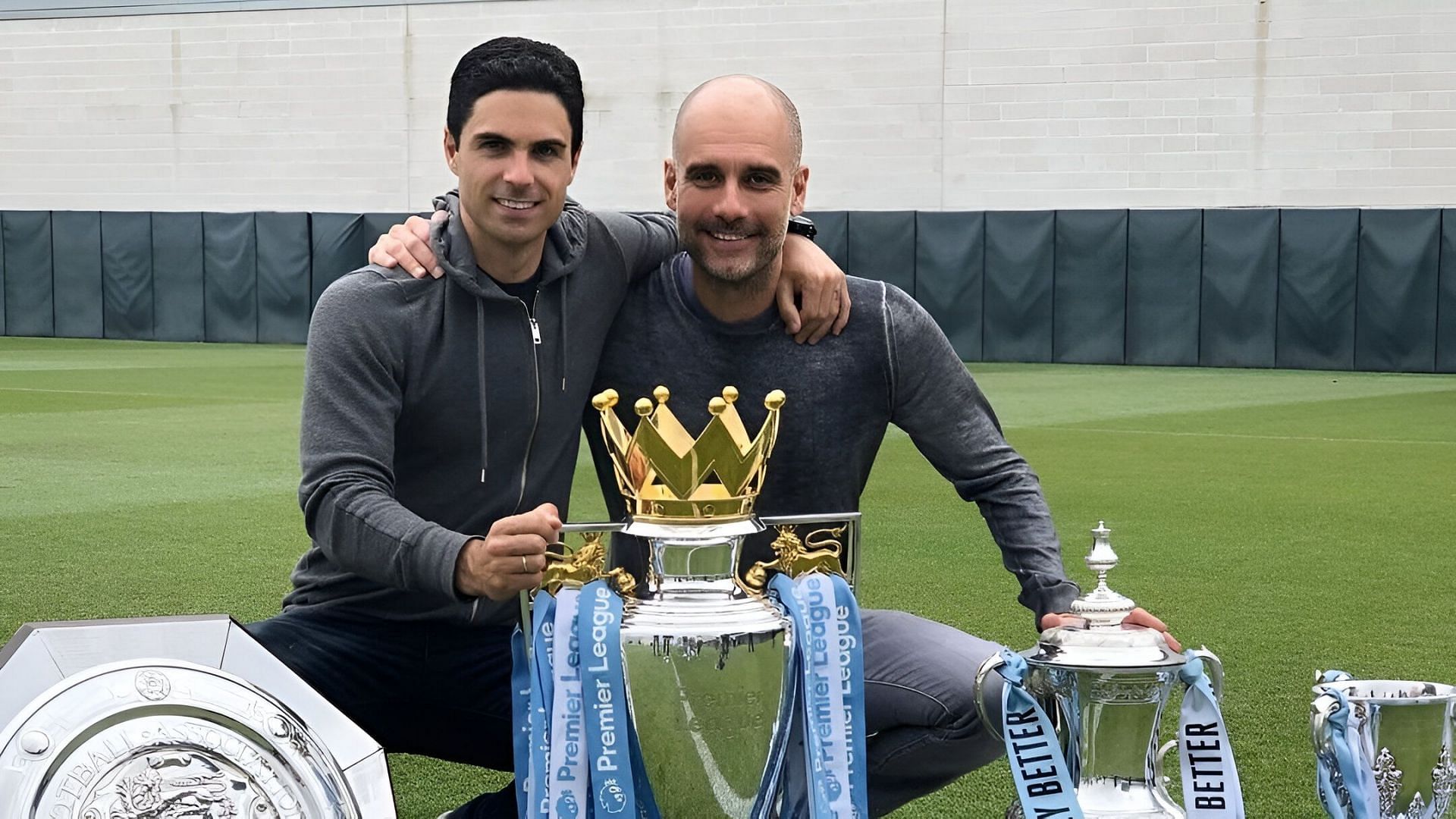 Mikel Arteta (left) and Guardiola (right) (Image via Instagram)