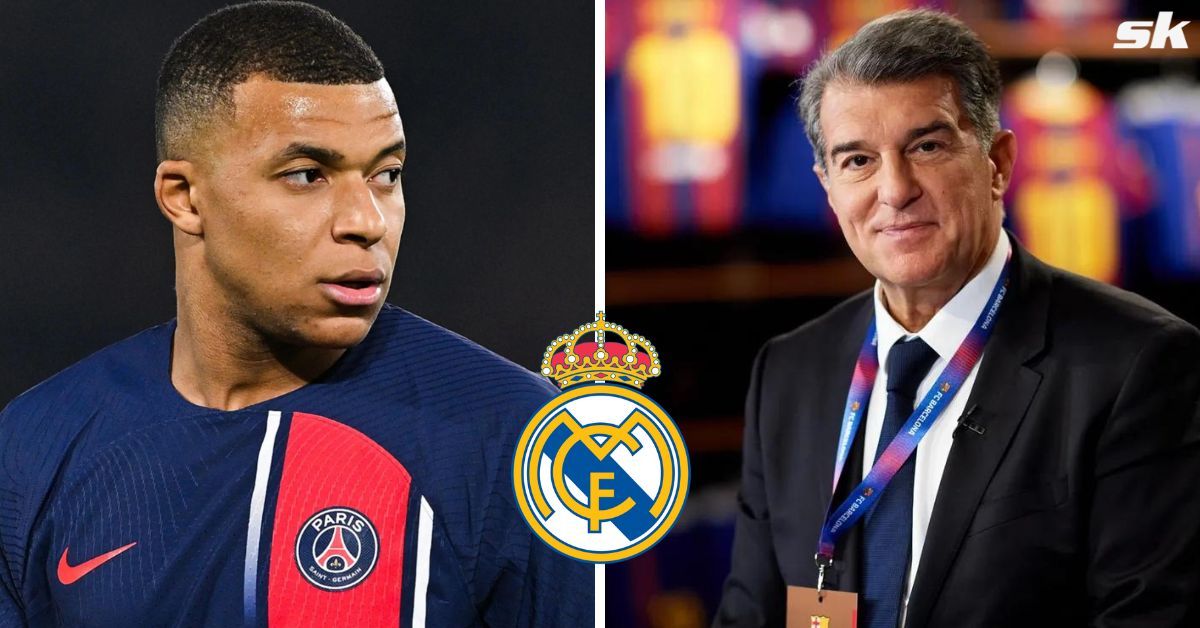 Barcelona president Joan Laporta speaks about Kylian Mbappe