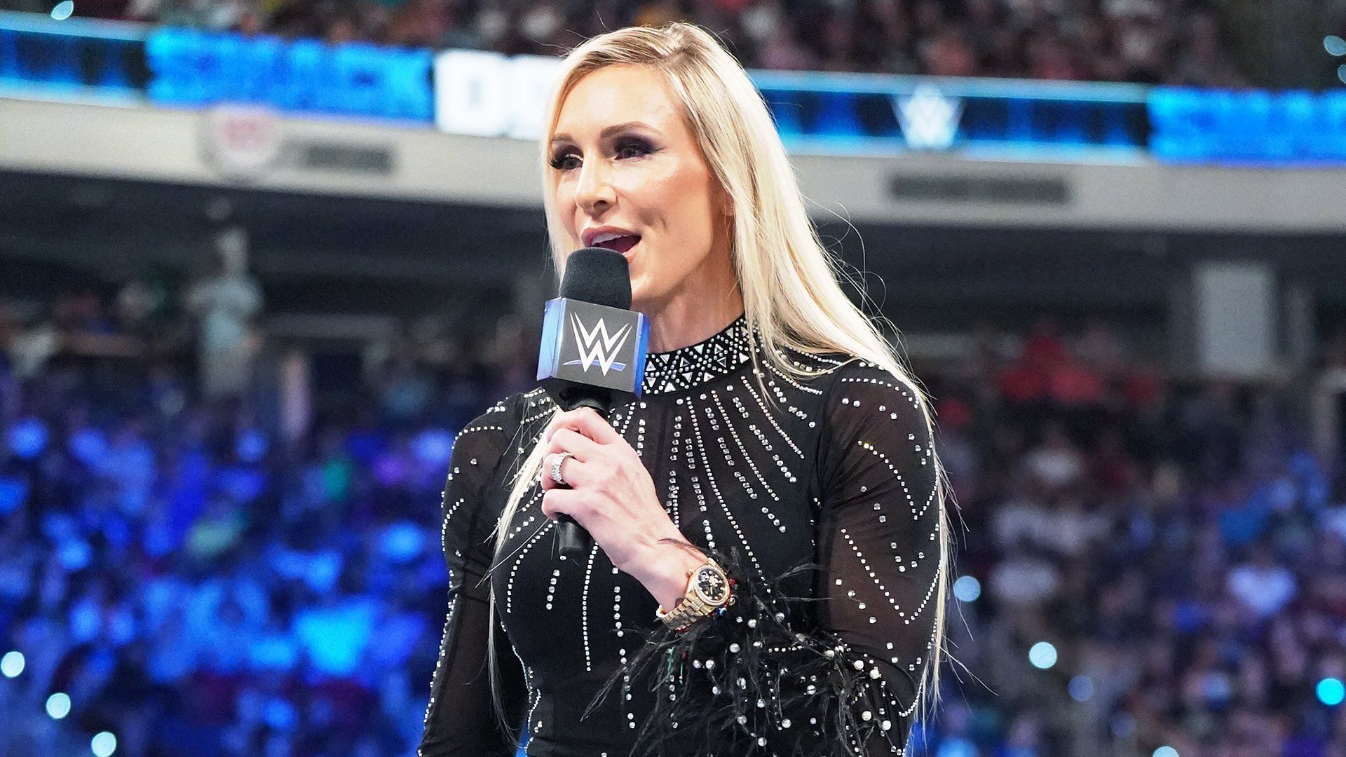 Charlotte Flair cuts a promo on WWE SmackDown
