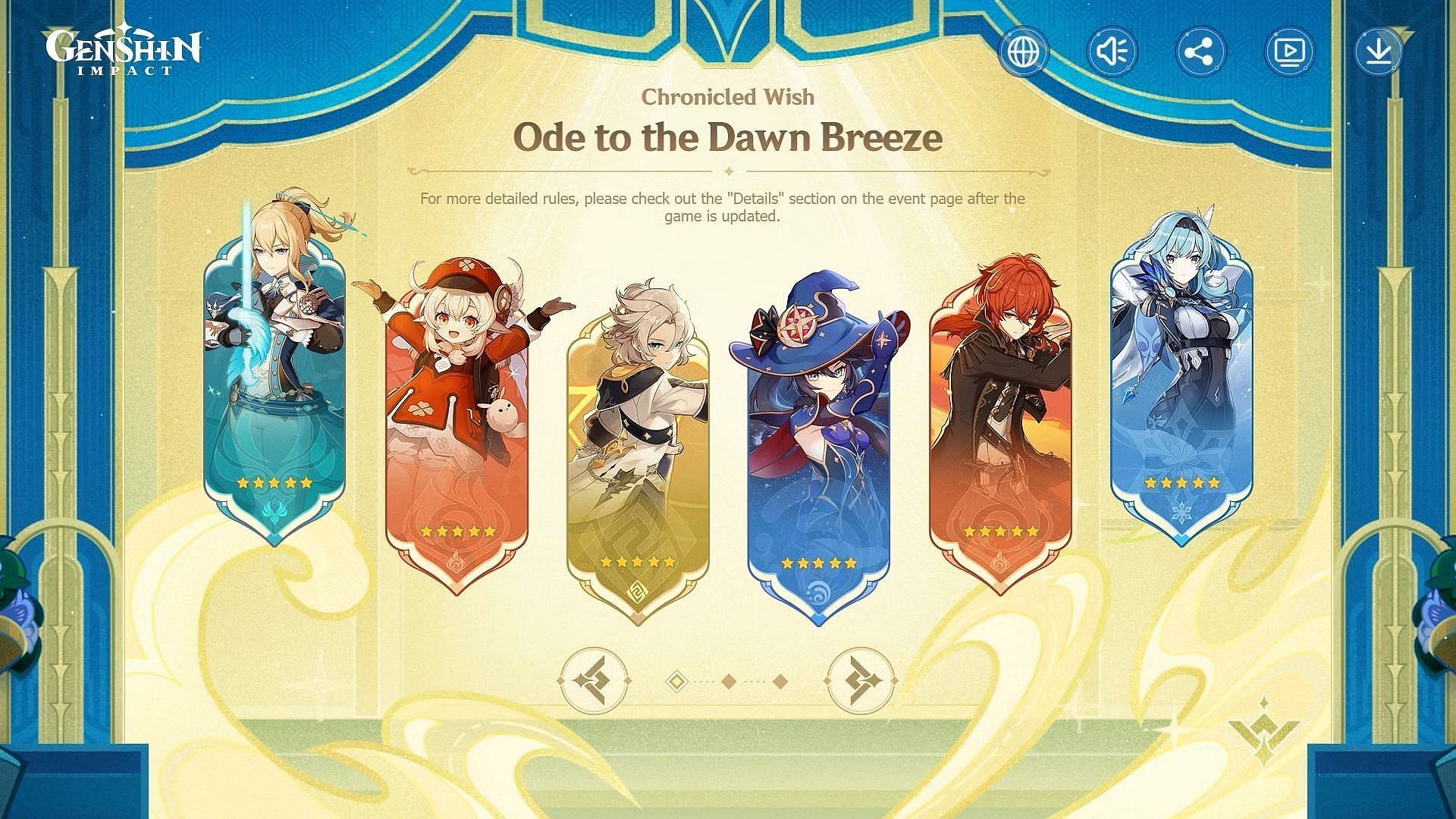 All characters on the Chronicled Wish banner (Image via HoYoverse)