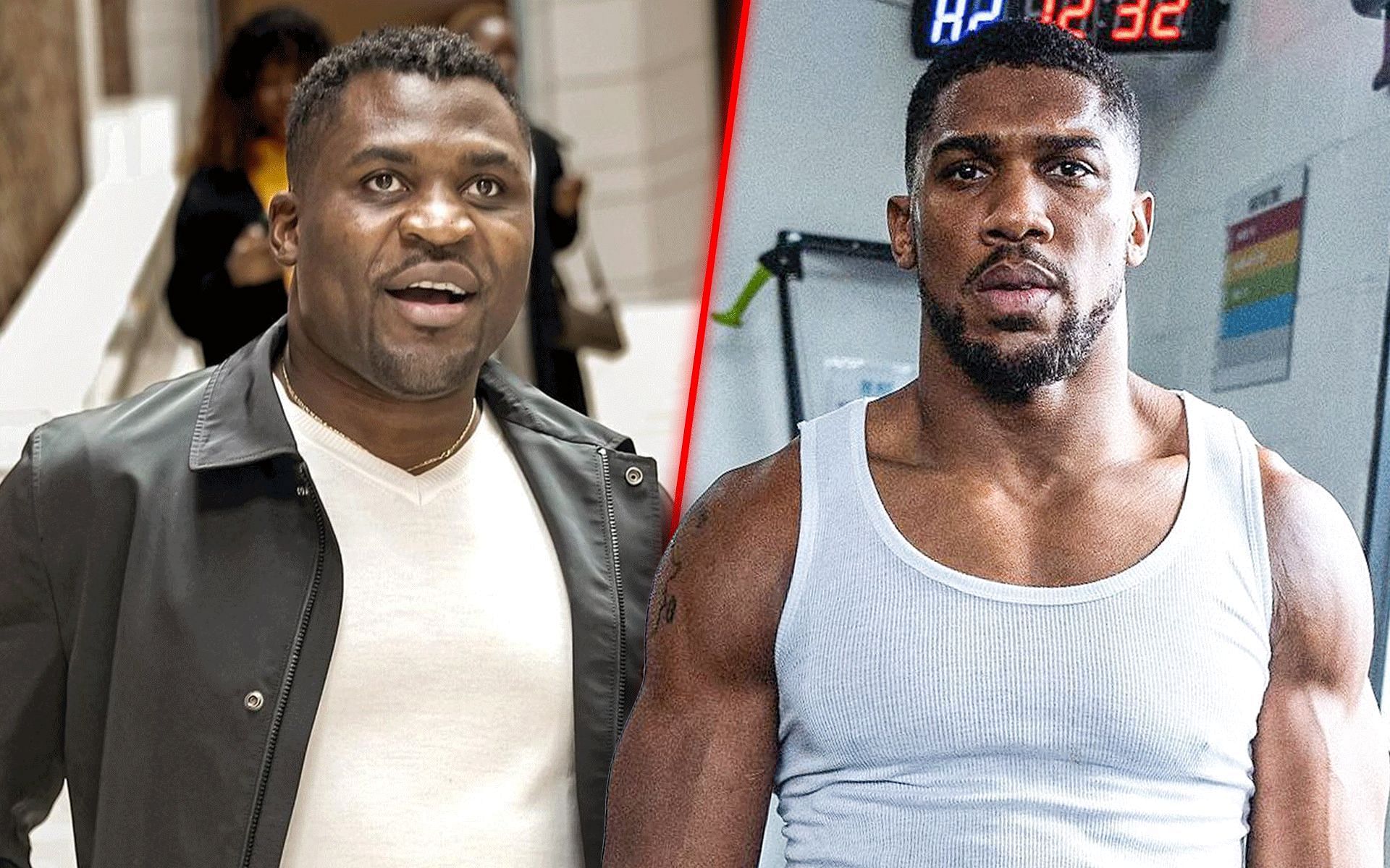 Francis Ngannou (left) will take on Anthony Joshua (right) this Friday at the Kingdom Arena [Image courtesy @francisngannou and @anthonyjoshua on Instagram]