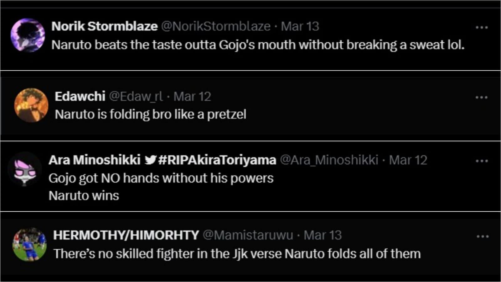 Naruto fans completely undermine Gojo&#039;s strength and skills (image via Sportskeeda)