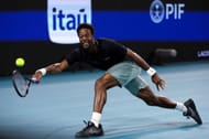 Gael Monfils in action at the Miami Open