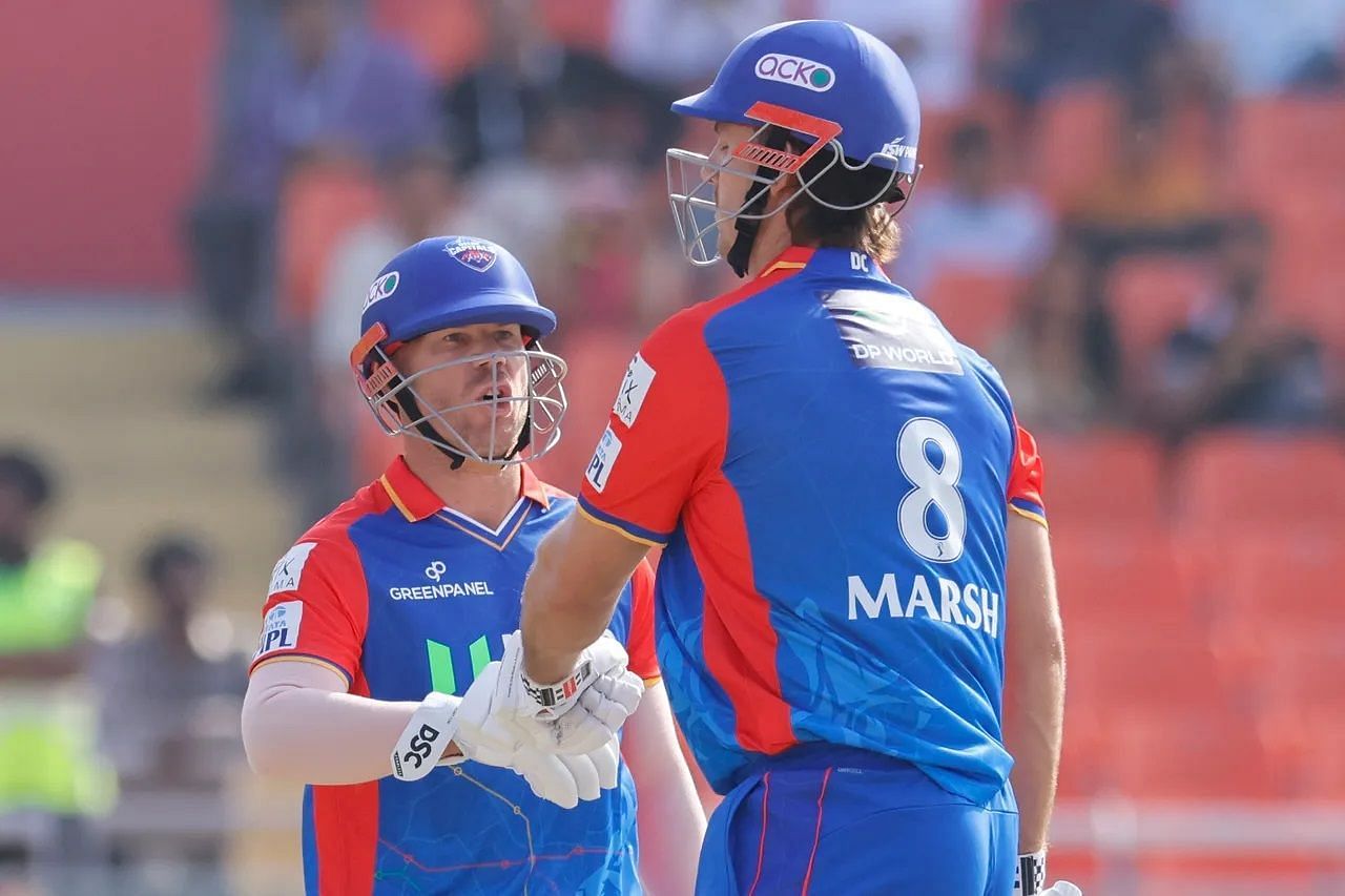 Mitchell Marsh (right) opened with David Warner in the Delhi Capitals&#039; opening game. [P/C: iplt20.com]