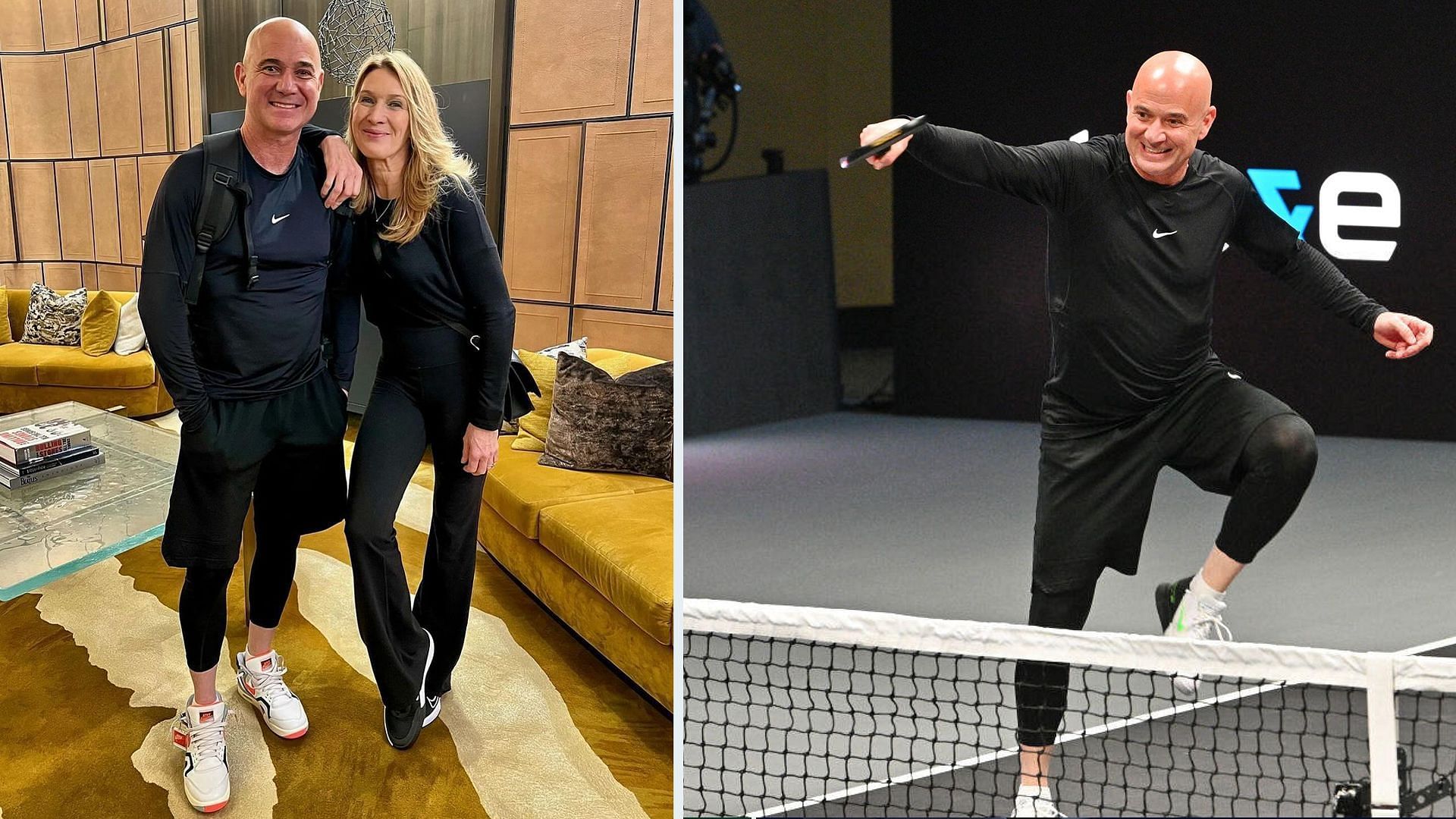 Andre Agassi with former champion and wife Steffi Graf