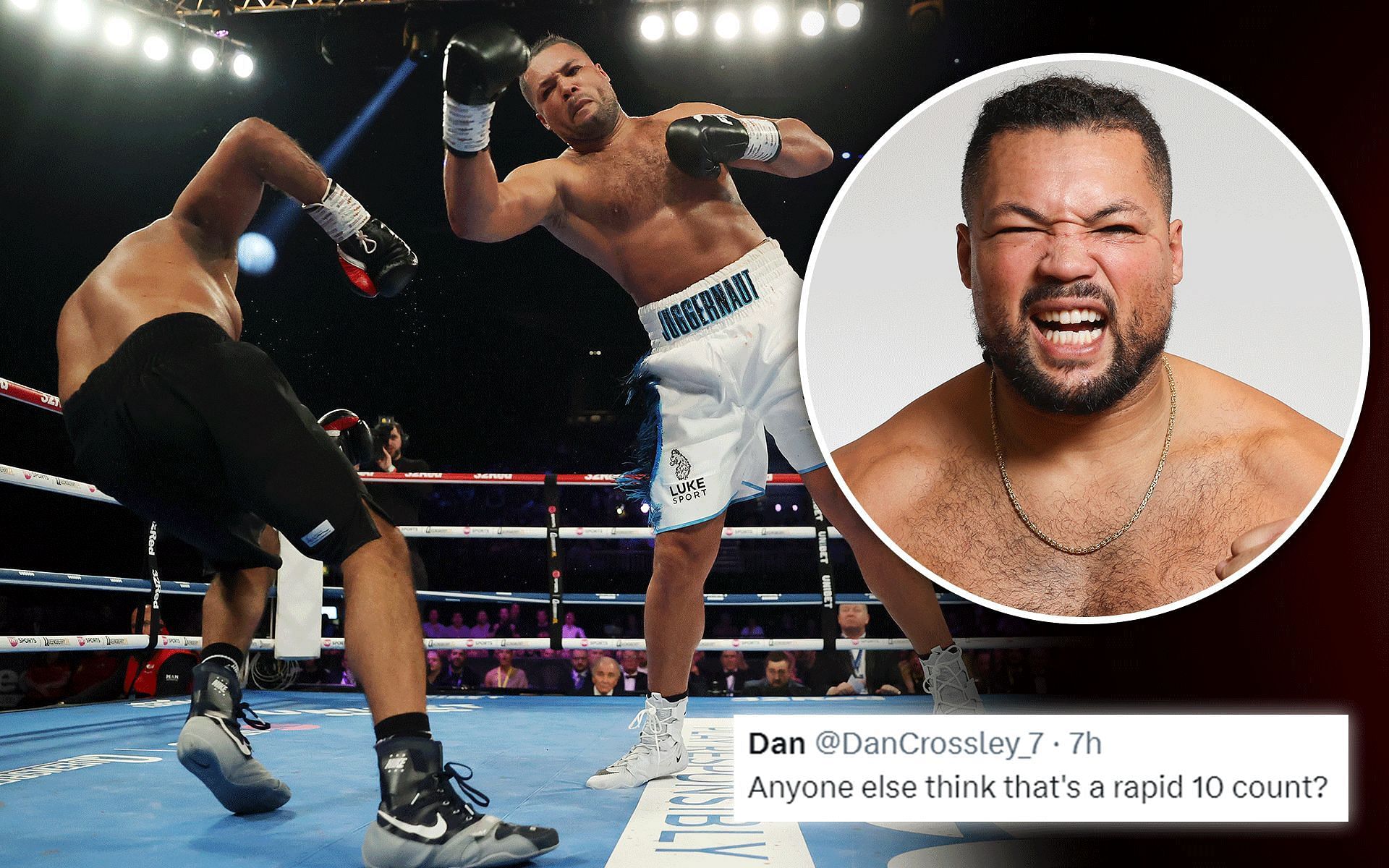 Fans react to Joe Joyce (right) win over Kash Ali (left) [Images via: Getty]