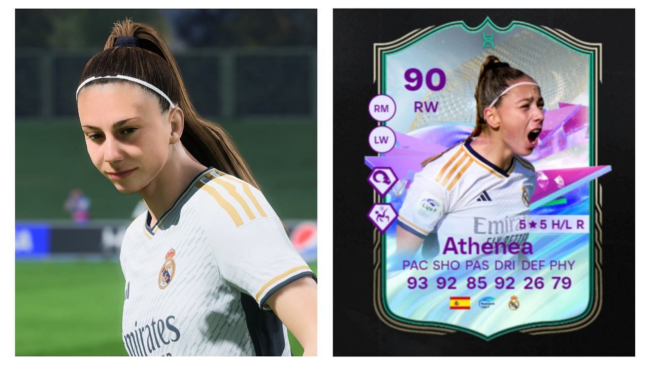 EA FC 24 Future Stars Academy Evolutions Athena del Castillo is one of the best female cards in the game (Image via EA Sports)