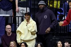 WATCH: LeBron James and Savannah James kiss courtside as Lakers star produces wholesome moment with family