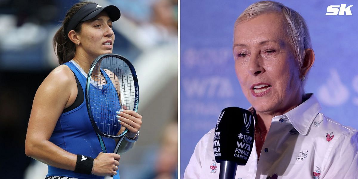 Jessica Pegula (L) and Martina Navratilova