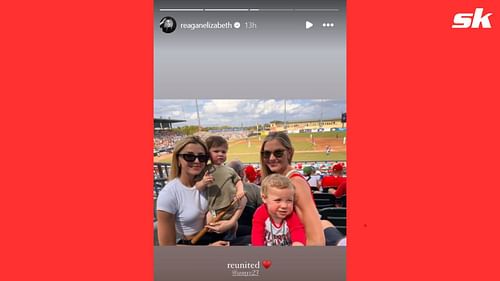 Alex Bregman;s wife Reagan took their son Knox to watch a game with Amy and Caden Cole