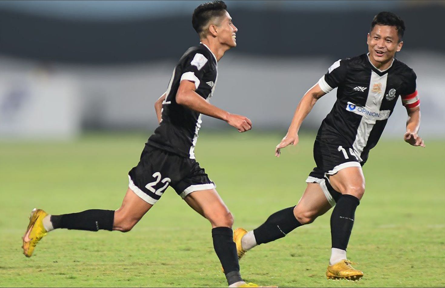 Bikash (left) of Mohammedan SC after scoring a penalty against Namdhari