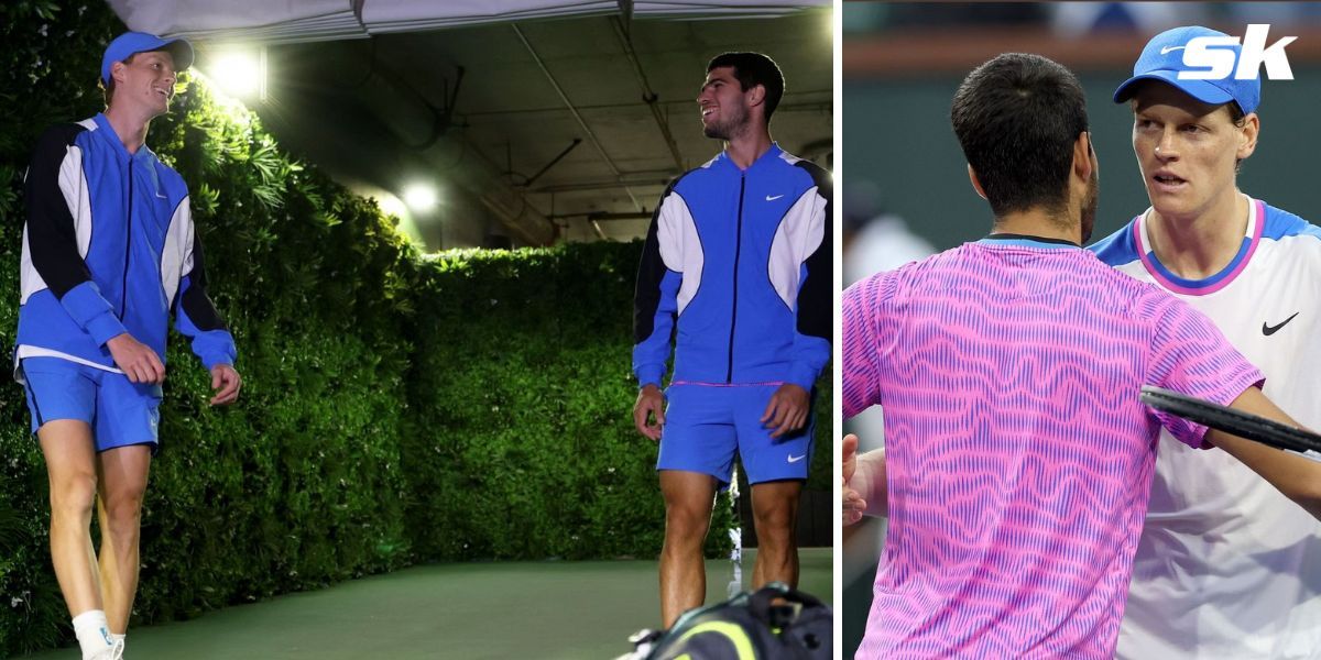 Carlos Alcaraz and Jannik Sinner at the Indian Wells Masters