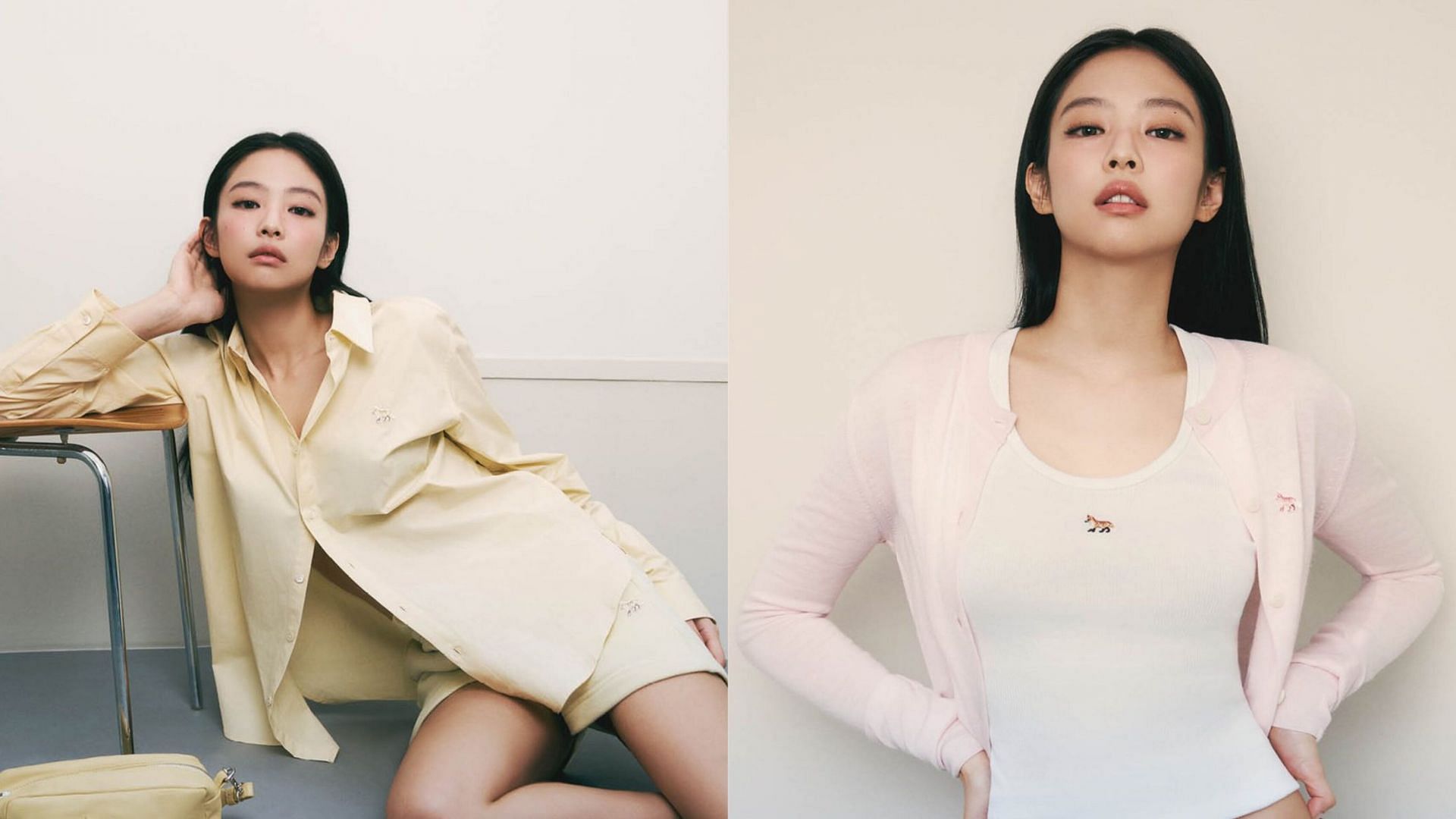 BLACKPINK Jennie revealed as the new face for Maison Kitsun&eacute; Baby Fox campaign (Images via X/@kitsune_japan)