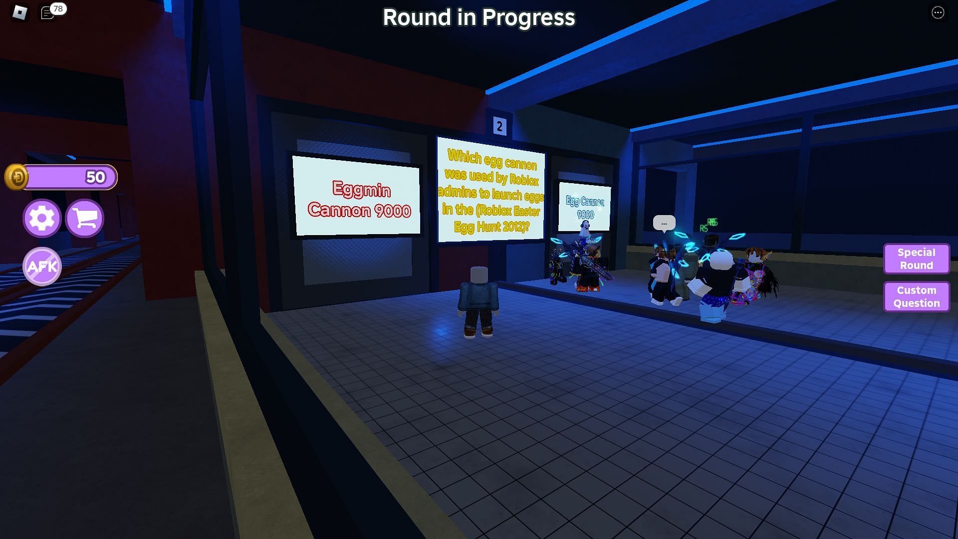Answering a question in The Hunt (Image via Roblox)