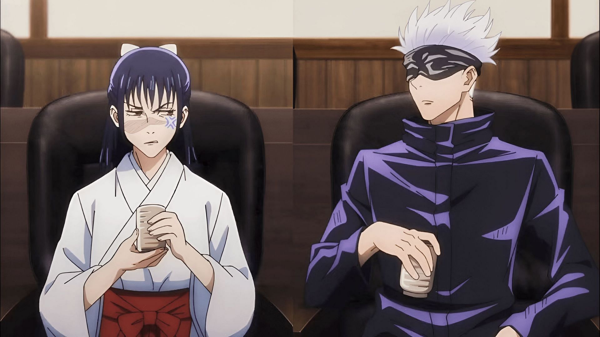 Utahime (left) and Gojo (right) as seen in the anime (Image via MAPPA)