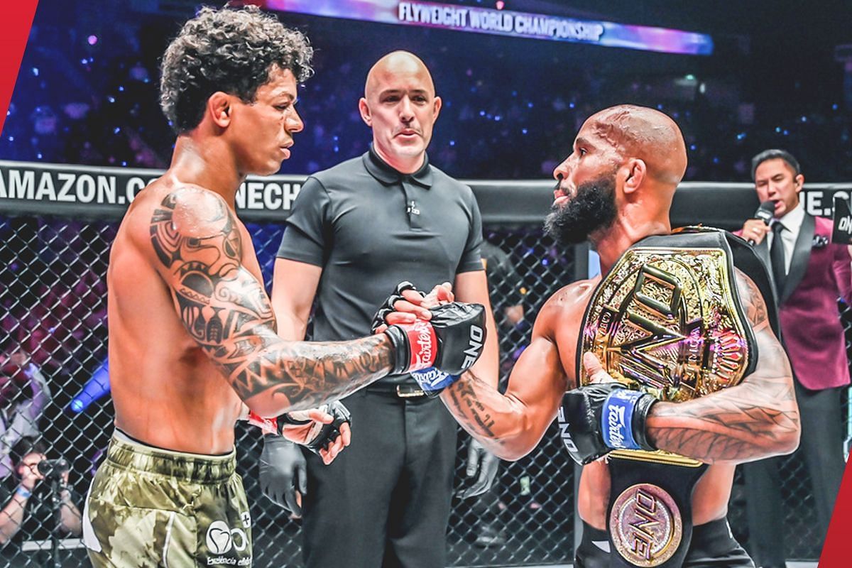 Adriano Moraes and Demetrious Johnson at OFN10 