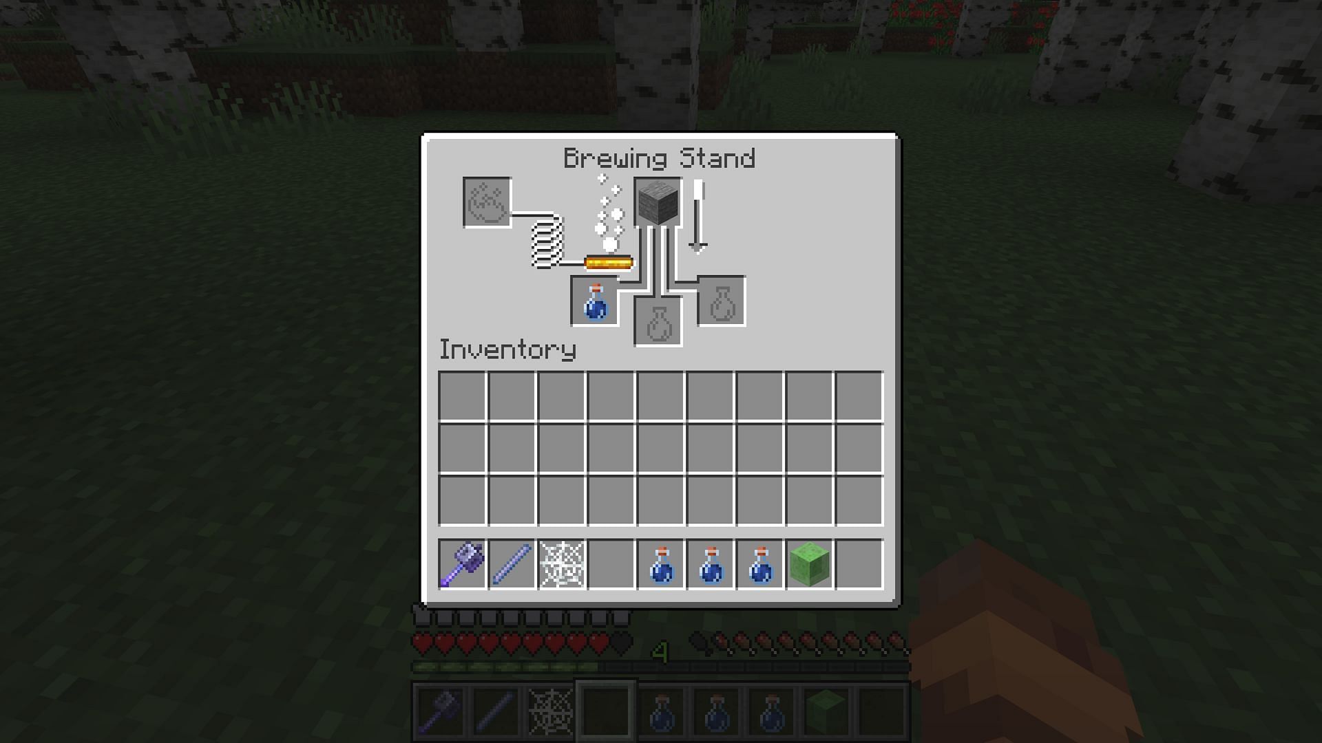 Infested potions are interesting for using a non-natural ingredient (Image via Mojang)
