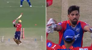 [Watch] Ishant Sharma's fiery celebration after castling Shikhar Dhawan in PBKS vs DC IPL 2024 clash