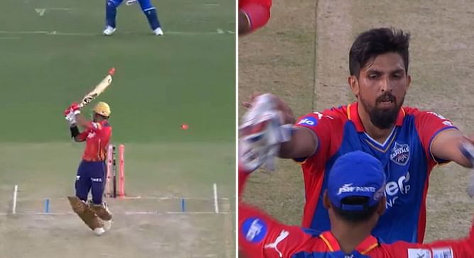 [Watch] Ishant Sharma's fiery celebration after castling Shikhar Dhawan in PBKS vs DC IPL 2024 clash