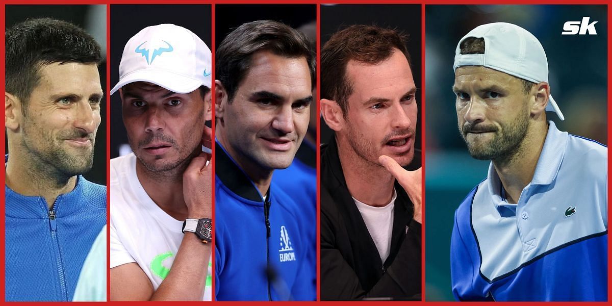 Novak Djokovic, Rafael Nadal, Roger Federer, Andy Murray and Grigor Dimitrov