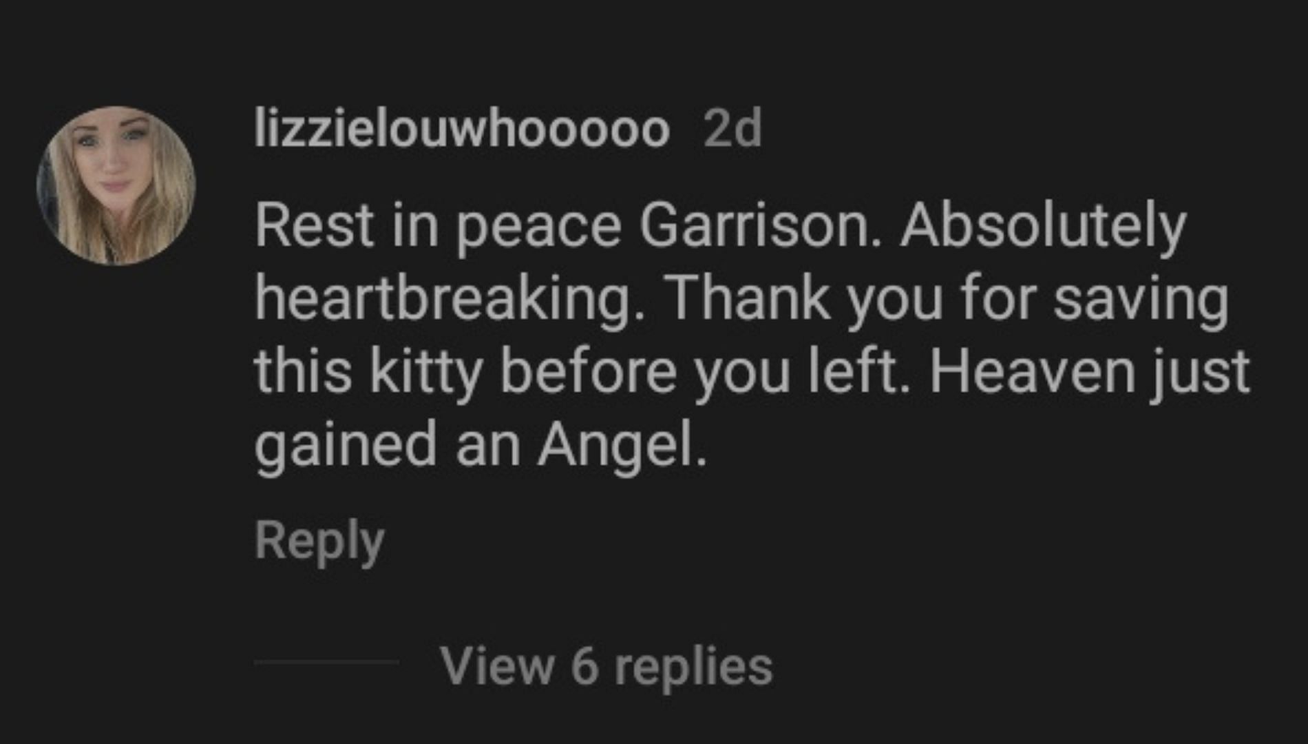 Fans react to Garrison Brown&#039;s death (Image via Instag@robertthebrown)