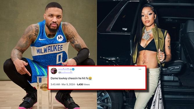 "Lowkey cheesin": Damian Lillard's reaction to GloRilla asking him out leaves NBA fans amused