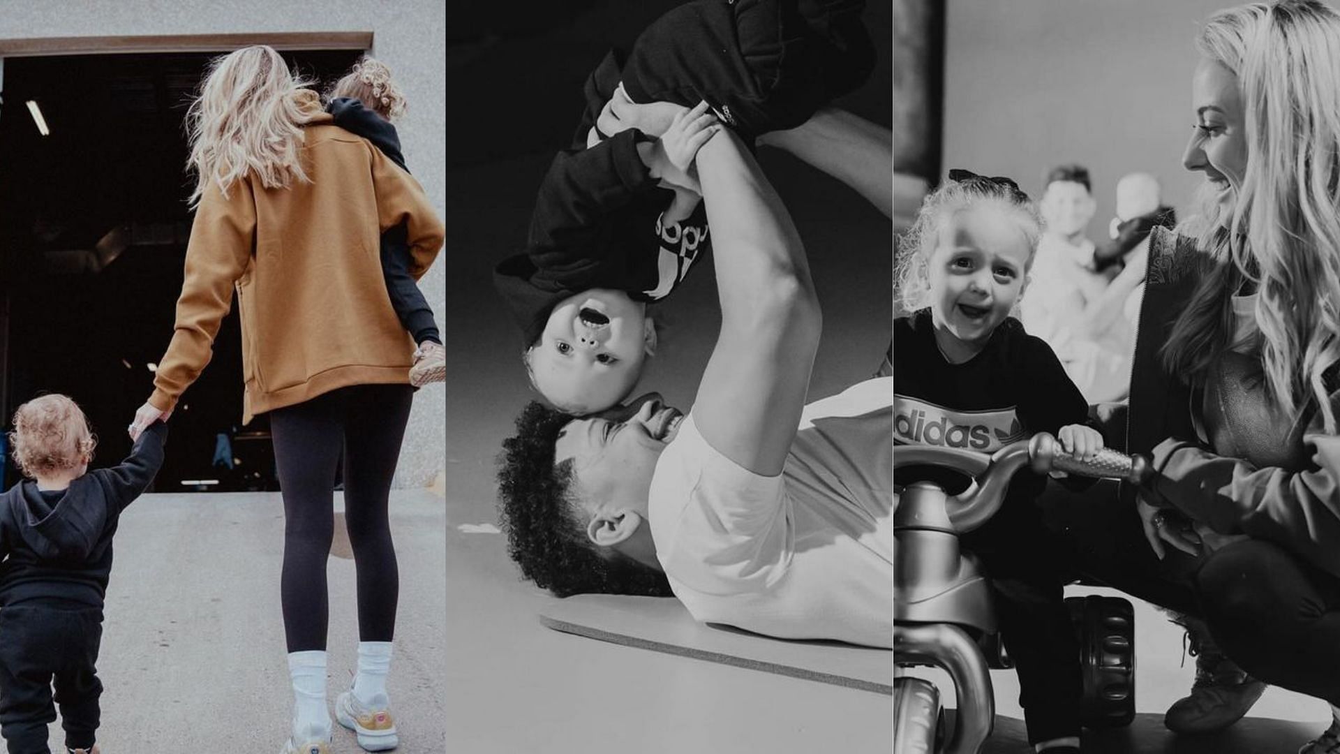 Patrick Mahomes and wife Brittany with their kids at a photoshoot (Image credit: @brittanylynne IG)