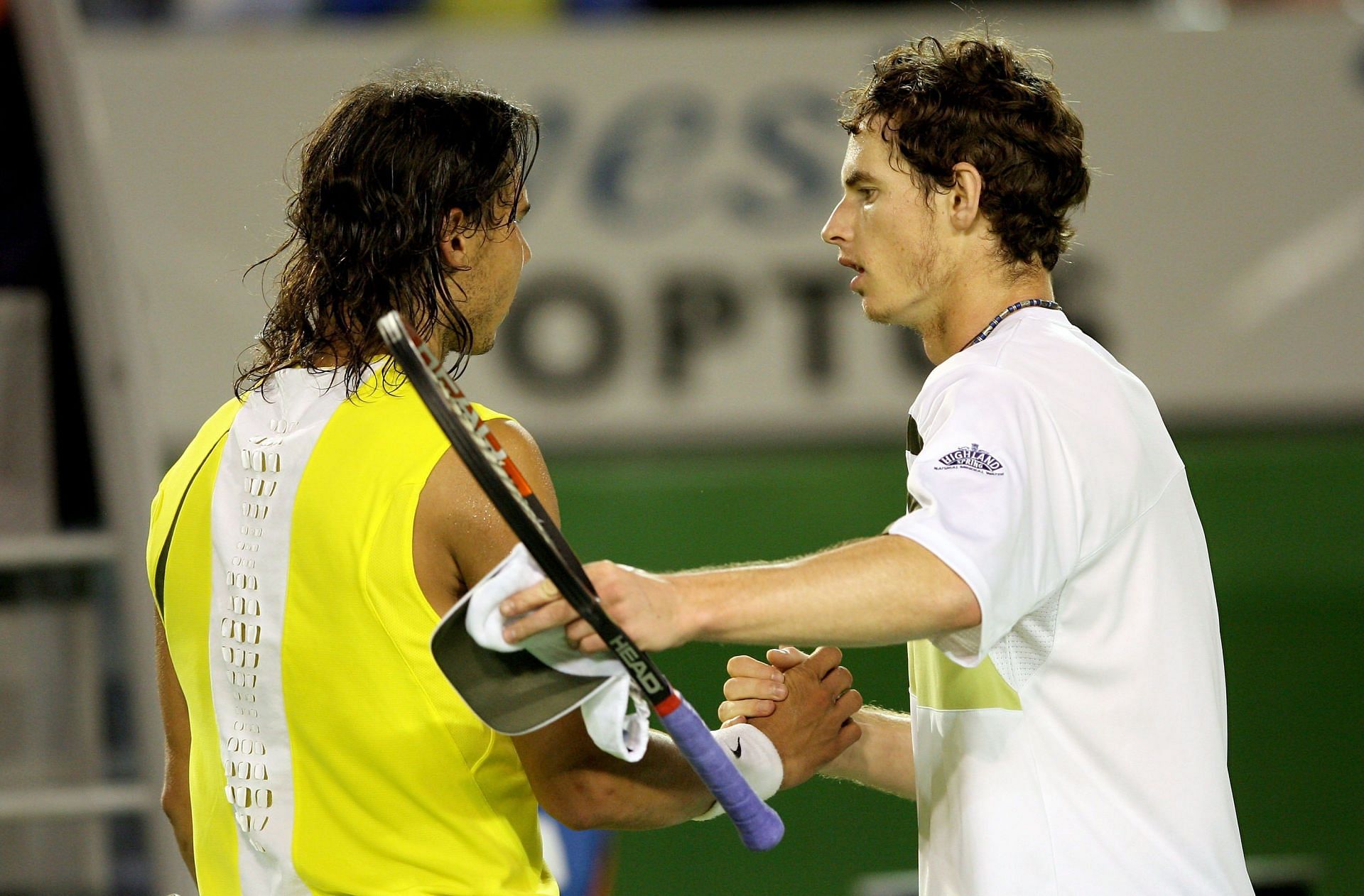 The duo embrace each other during the 2007 Australian Open