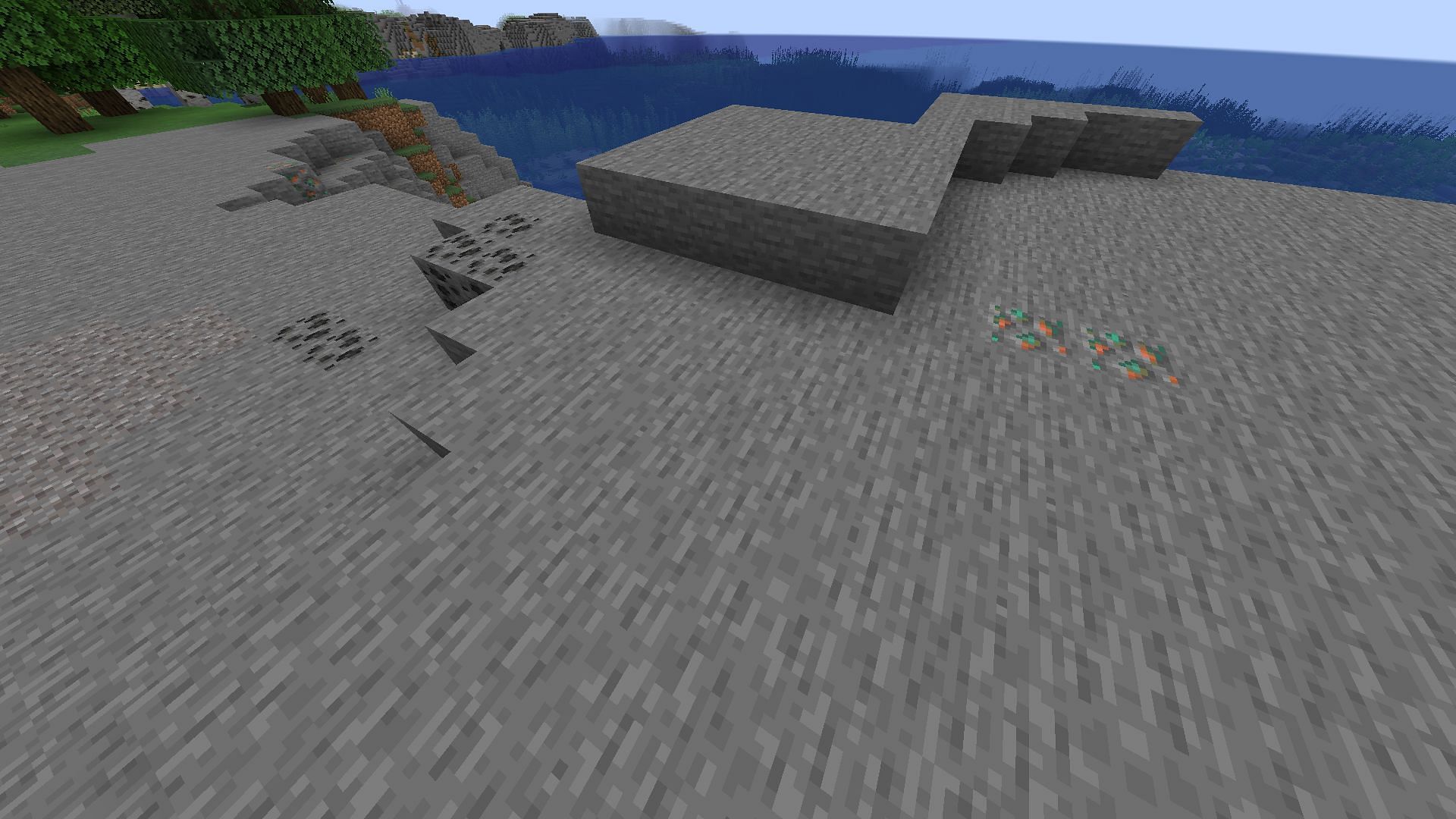 Surface ores are a great source of Minecraft materials before delving underground (Image via Mojang)