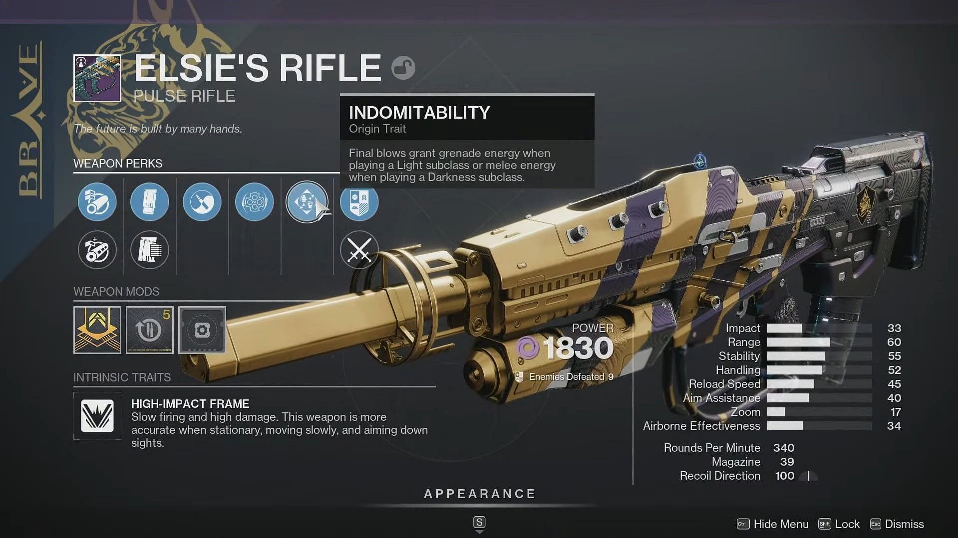 Elsie&#039;s Rifle in Destiny 2 (Image via Bungie)