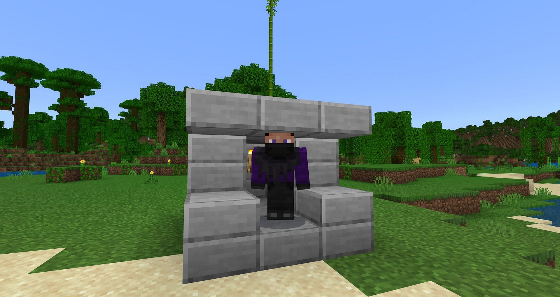 Bedrock players can finally fit in 1.5 block gaps (Image via Mojang)