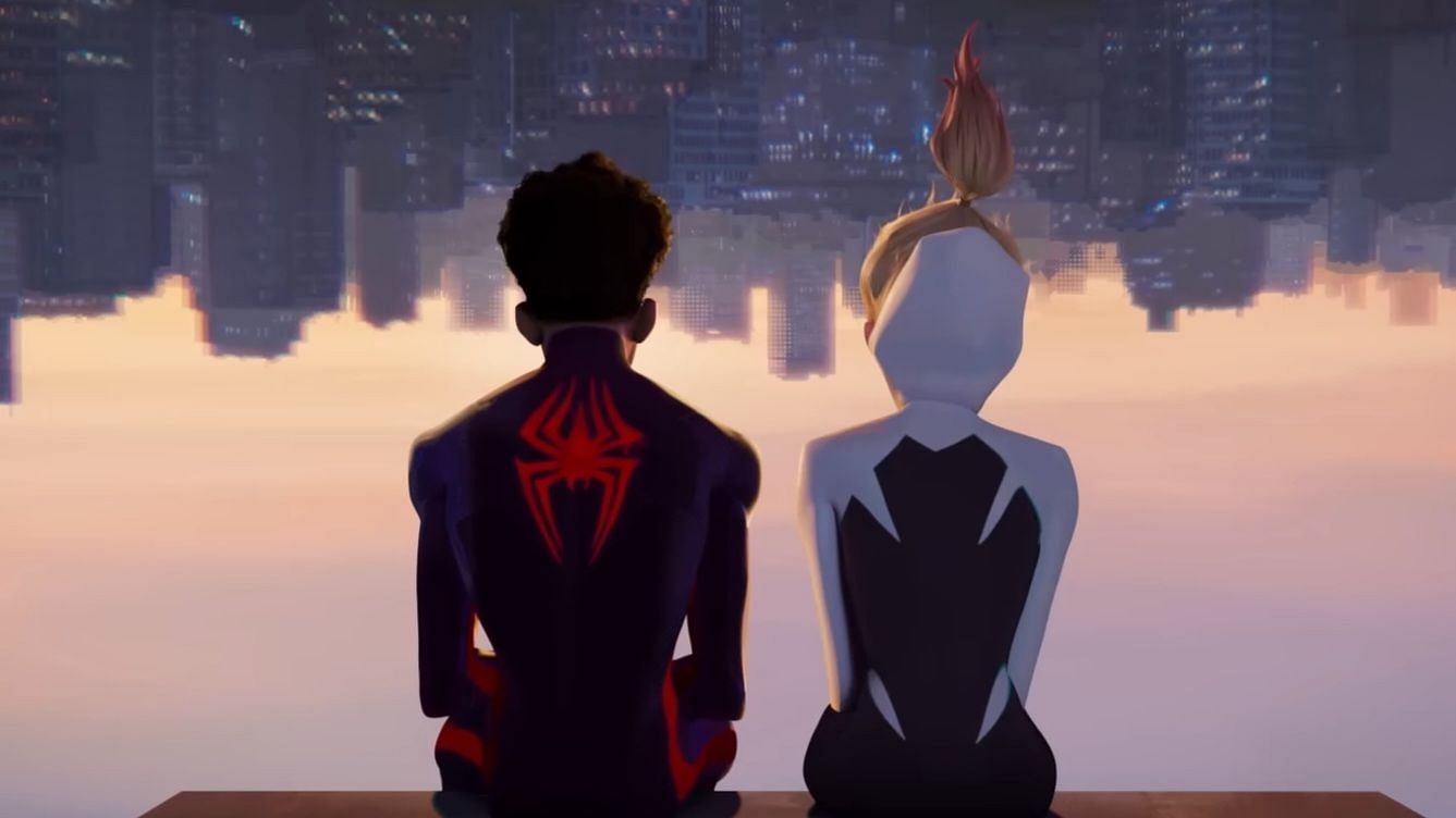 A still from Spider-Man: Across the Spider-Verse (Image via Sony Pictures Entertainment, Spider-Man: Across the Spider-Verse Trailer, 01:34)