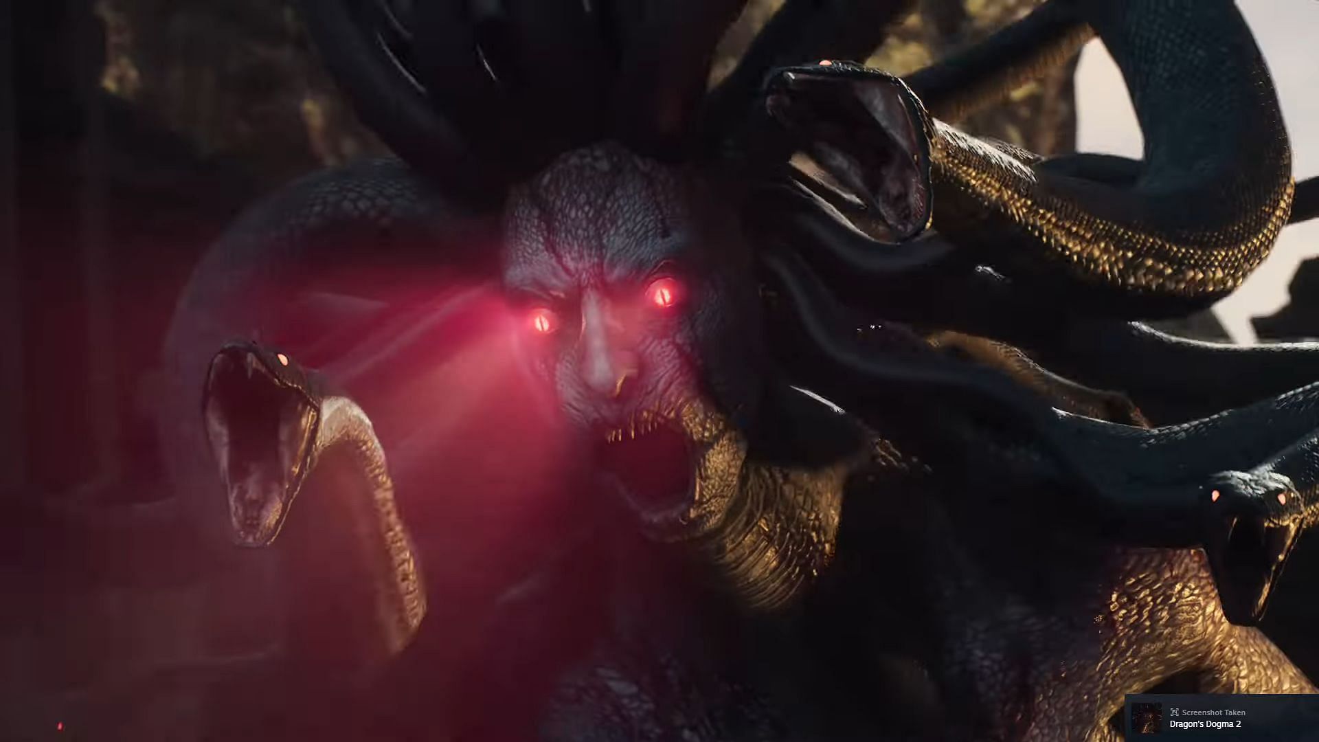 The Medusa&#039;s stare will petrify anyone caught in it (Image via Capcom)